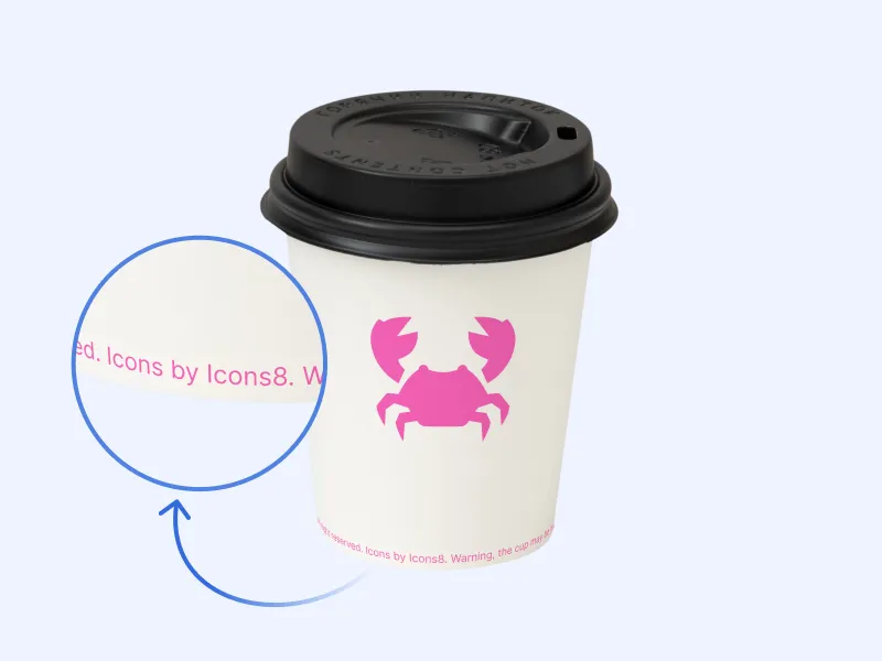 Icons8 on coffee cup